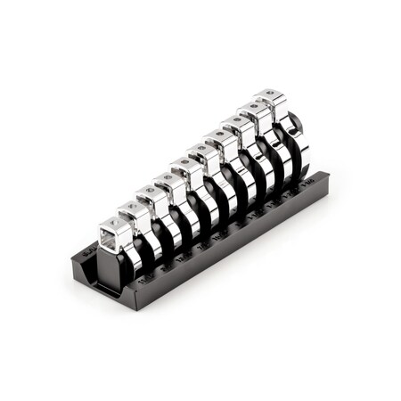 Tekton 1/2 Inch Drive Crowfoot Wrench Set with Rack, 10-Piece (11/16 - 1-1/4 in.) WCF92401